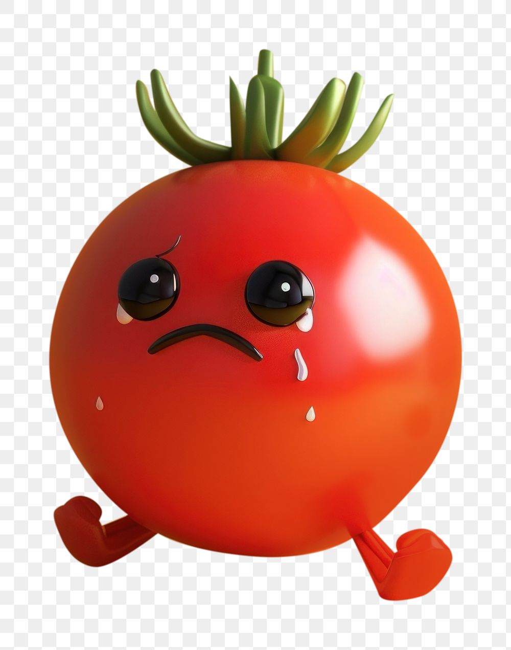 PNG Tomato character cry vegetable cartoon fruit.