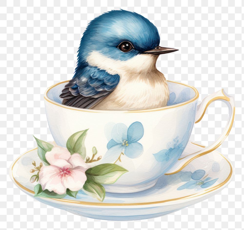 PNG Porcelain saucer bird cup