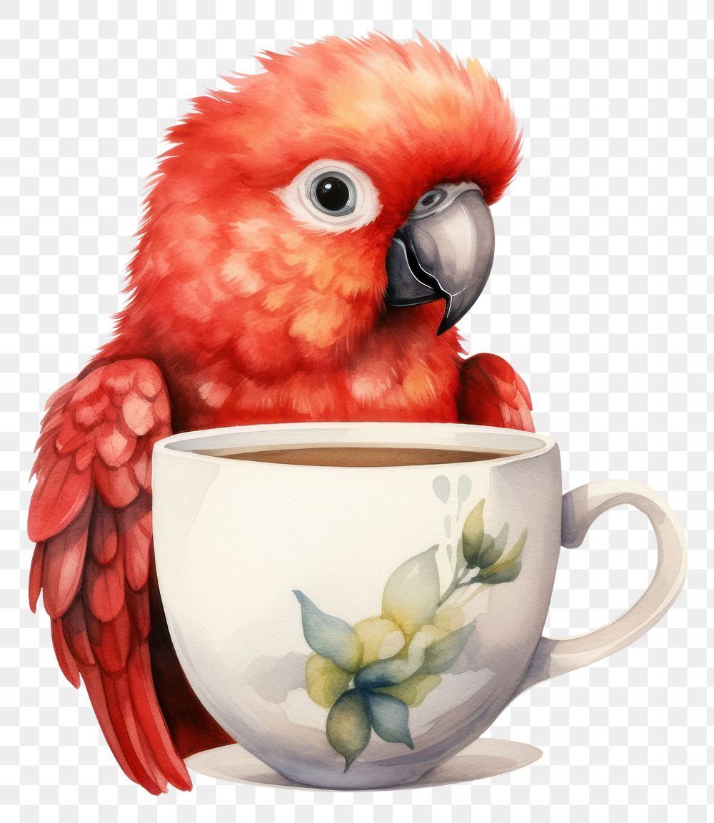 PNG Parrot bird beak cup.