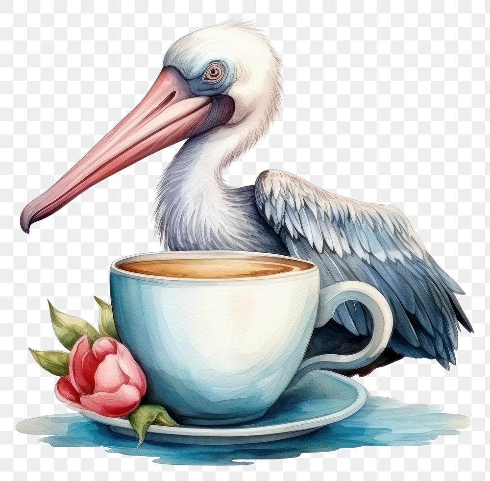 PNG Pelican animal coffee bird.