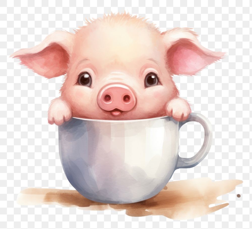 PNG Mammal pig cup mug.