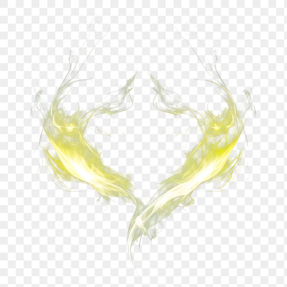 PNG Abstract smoke of dragon pattern yellow illuminated.