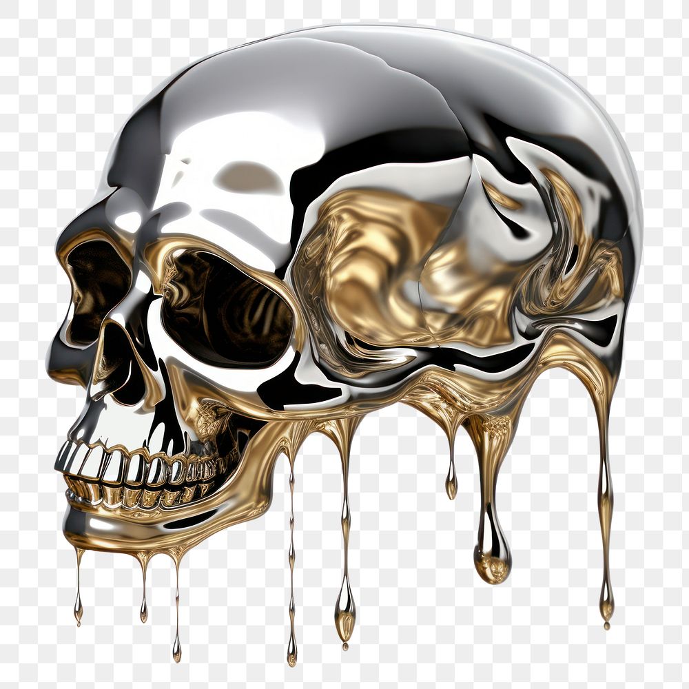 PNG 3d render of skull white background cartoon person.