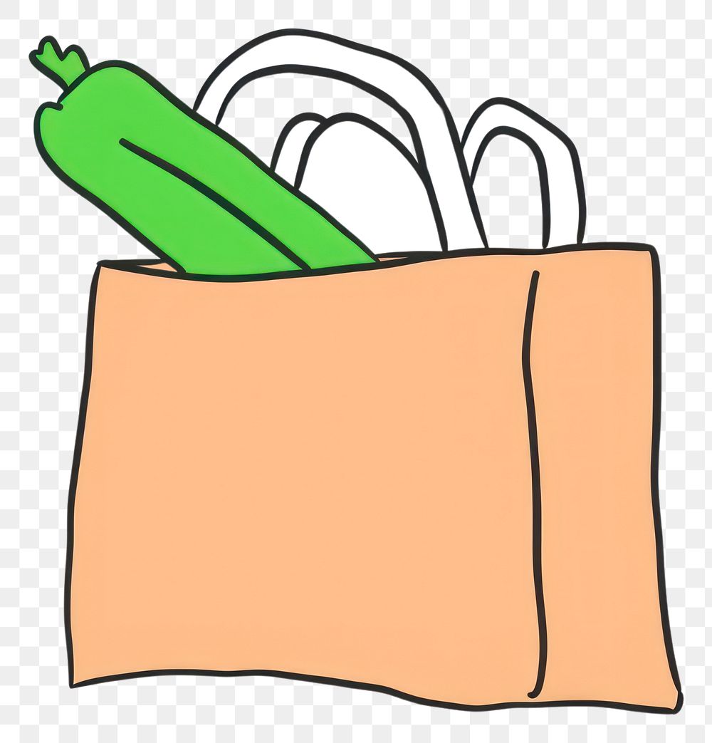 PNG Grocery bag drawing line cucumber.