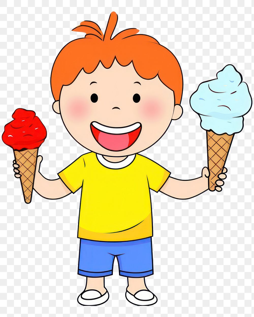 PNG Eating ice-cream cartoon dessert child.
