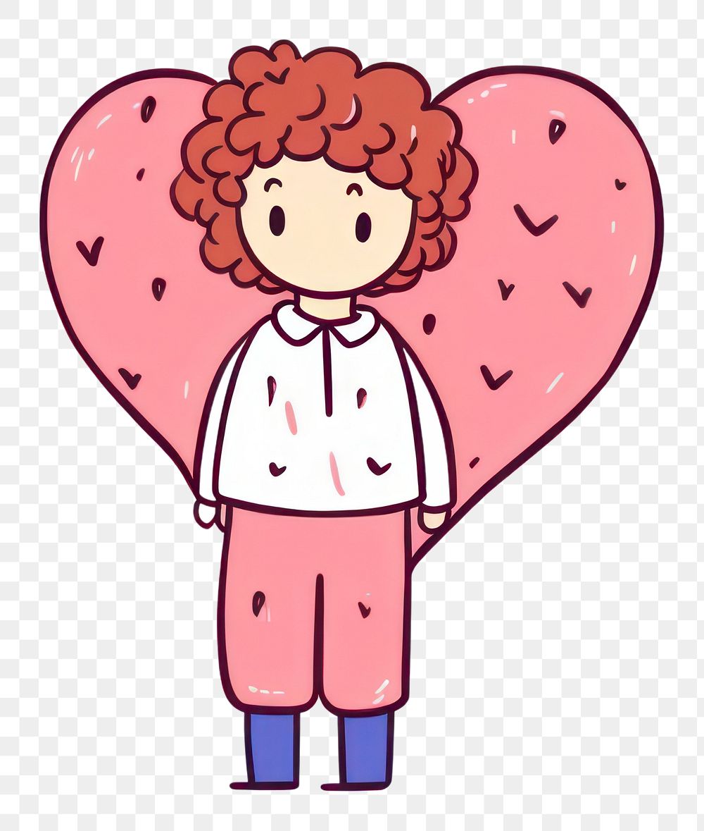 PNG Cartoon heart valentine's day representation.