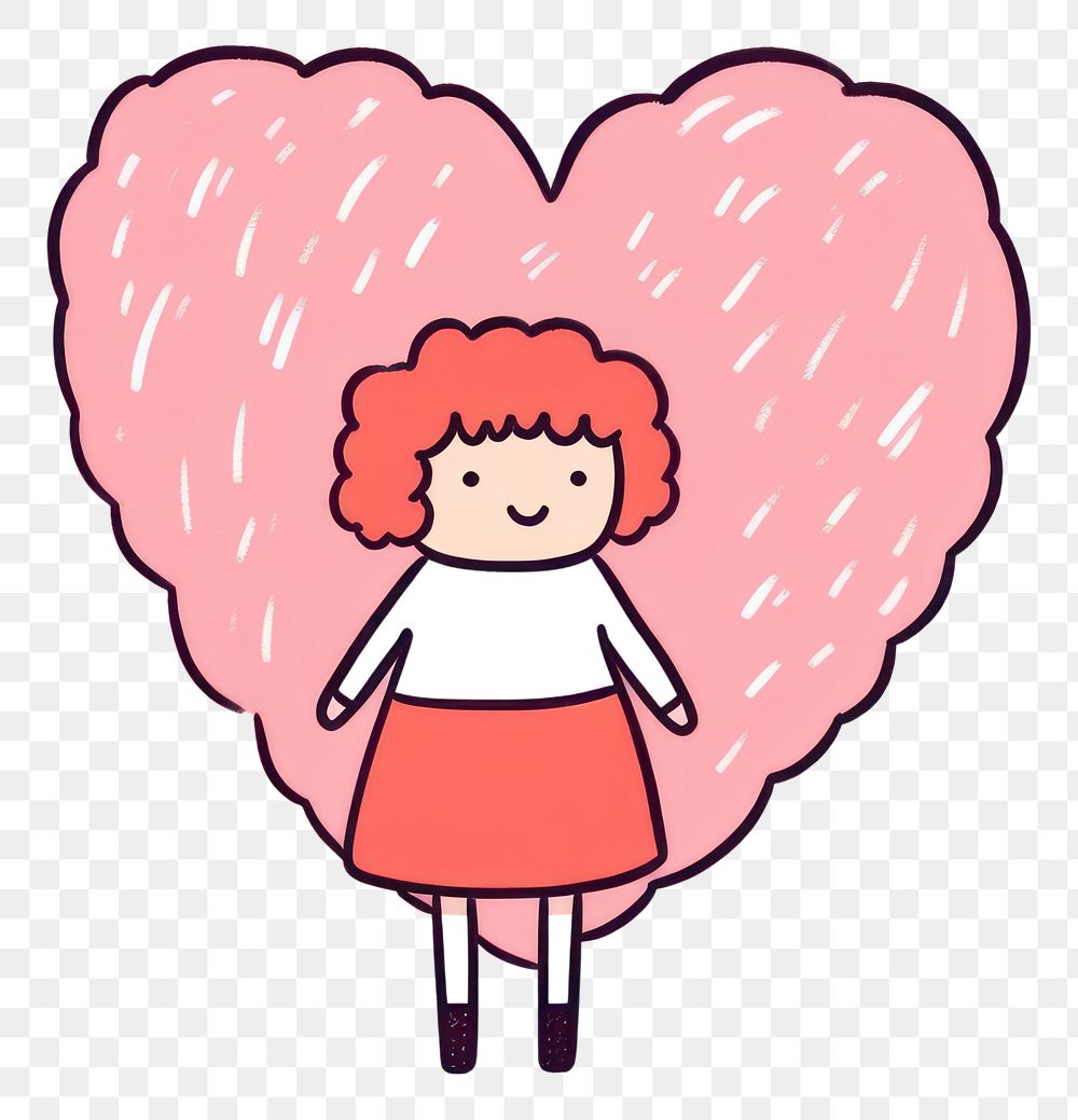 PNG Cartoon heart cute valentine's day.