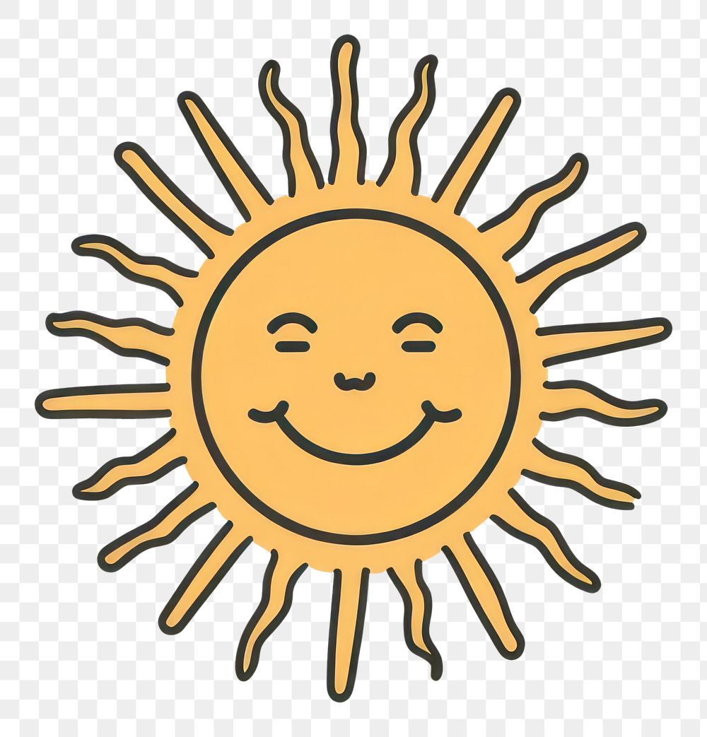 PNG A sun laughing icon shape creativity happiness.