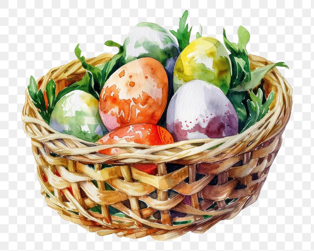 PNG Eggs busket basket plant food.