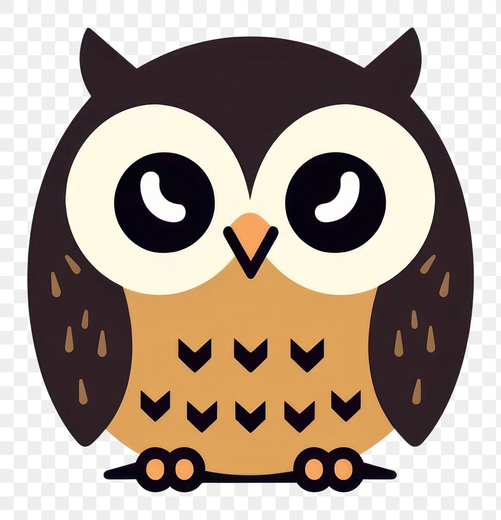PNG Flat design character owl drawing animal bird.