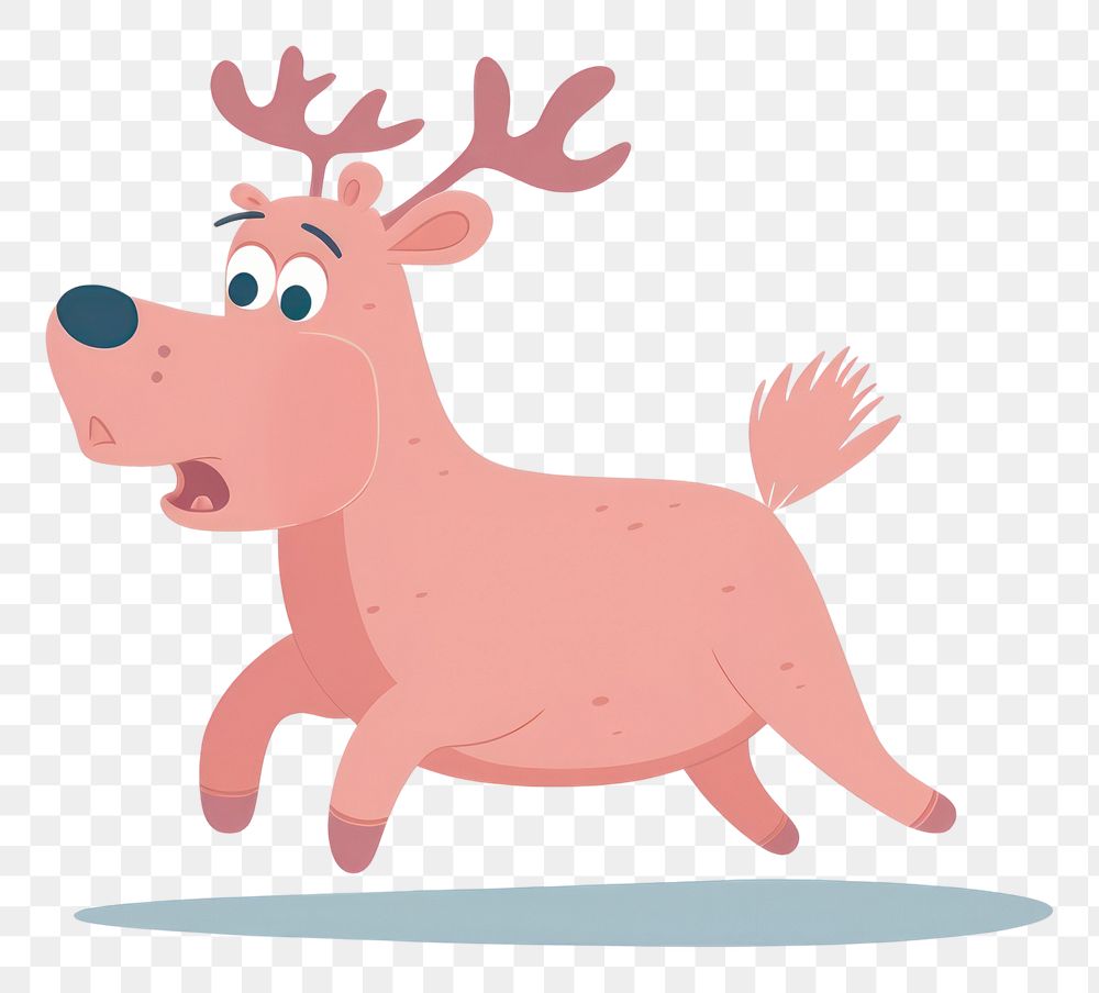 PNG Reindeer Running cartoon drawing animal.