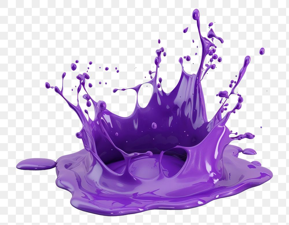 PNG Purple splattered fragility splashing.