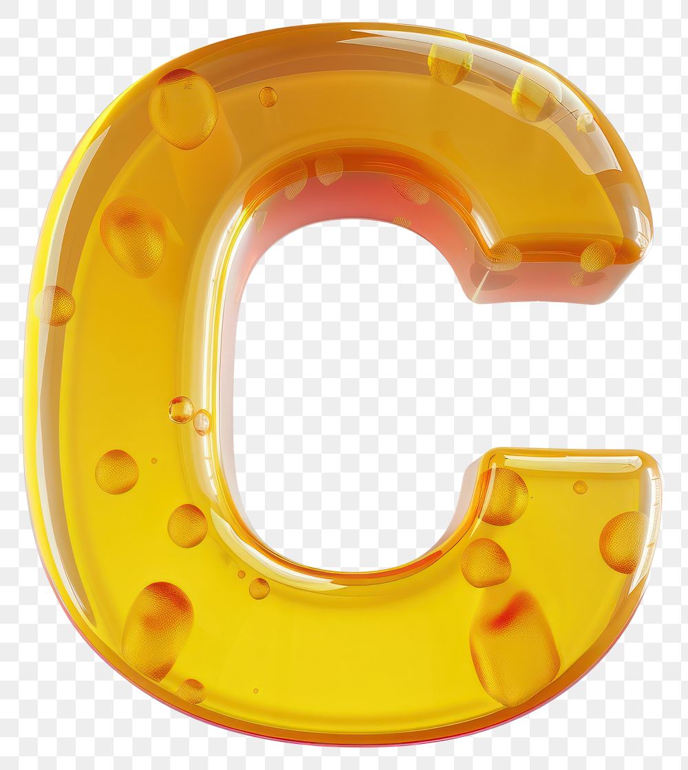 Letter C number alphabet yellow.