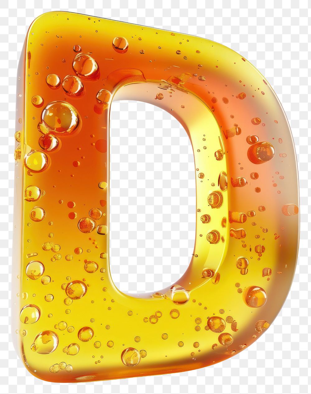 Letter D yellow bubble number.