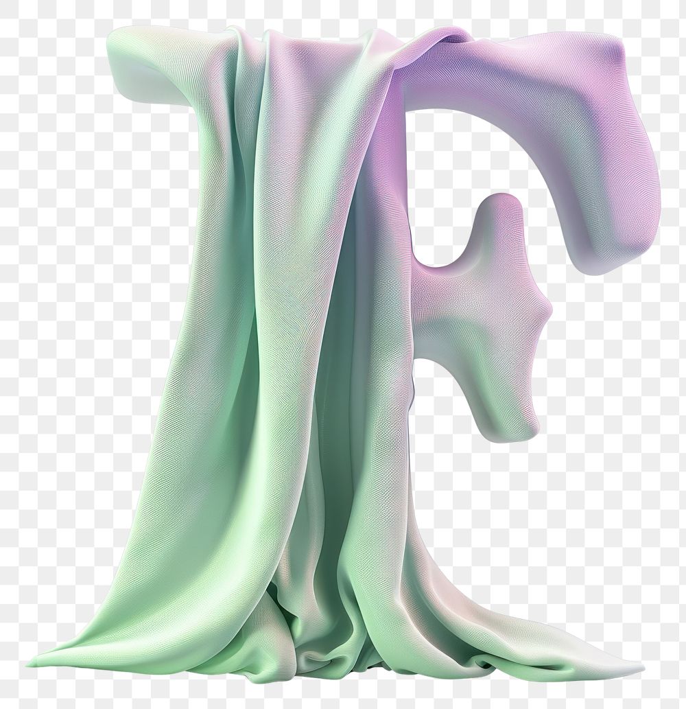 PNG  Letter F purple green font.