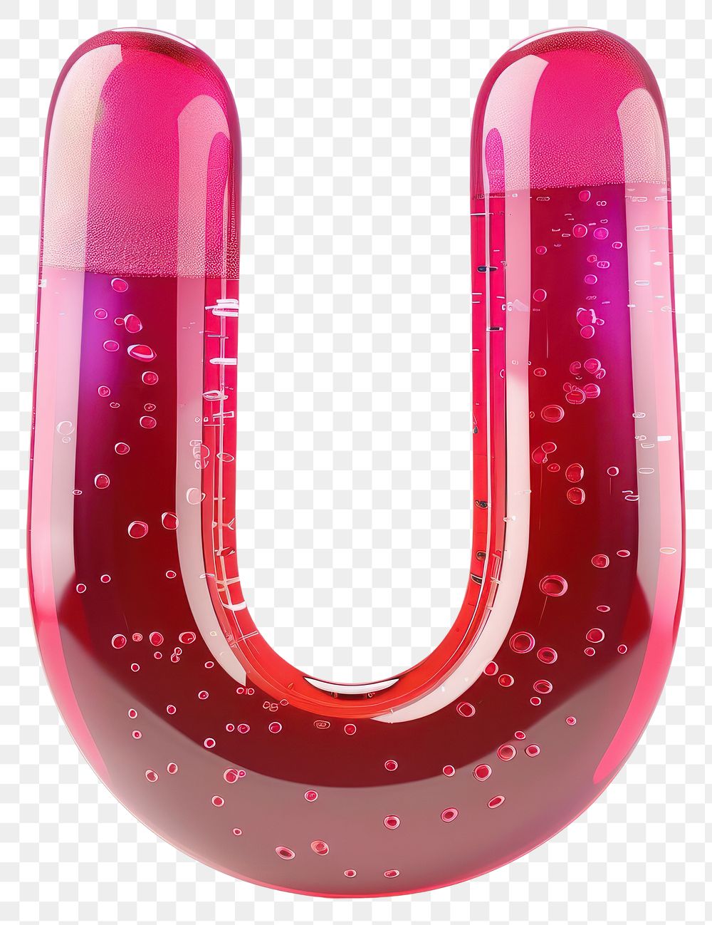 PNG Letter U pink red white background.
