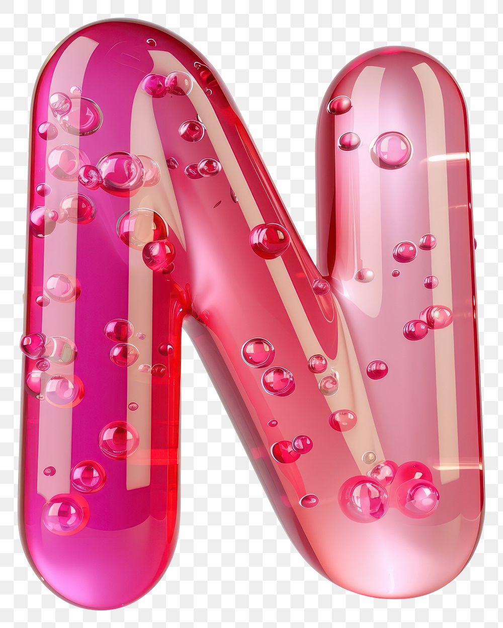 PNG Letter N number pink pill.