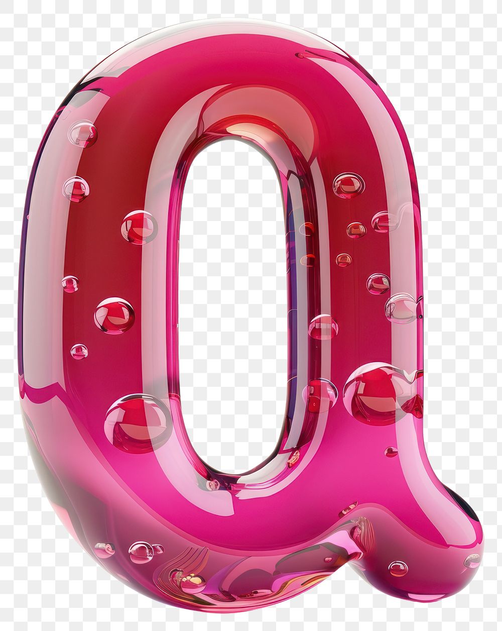 PNG Letter Q number symbol pink.
