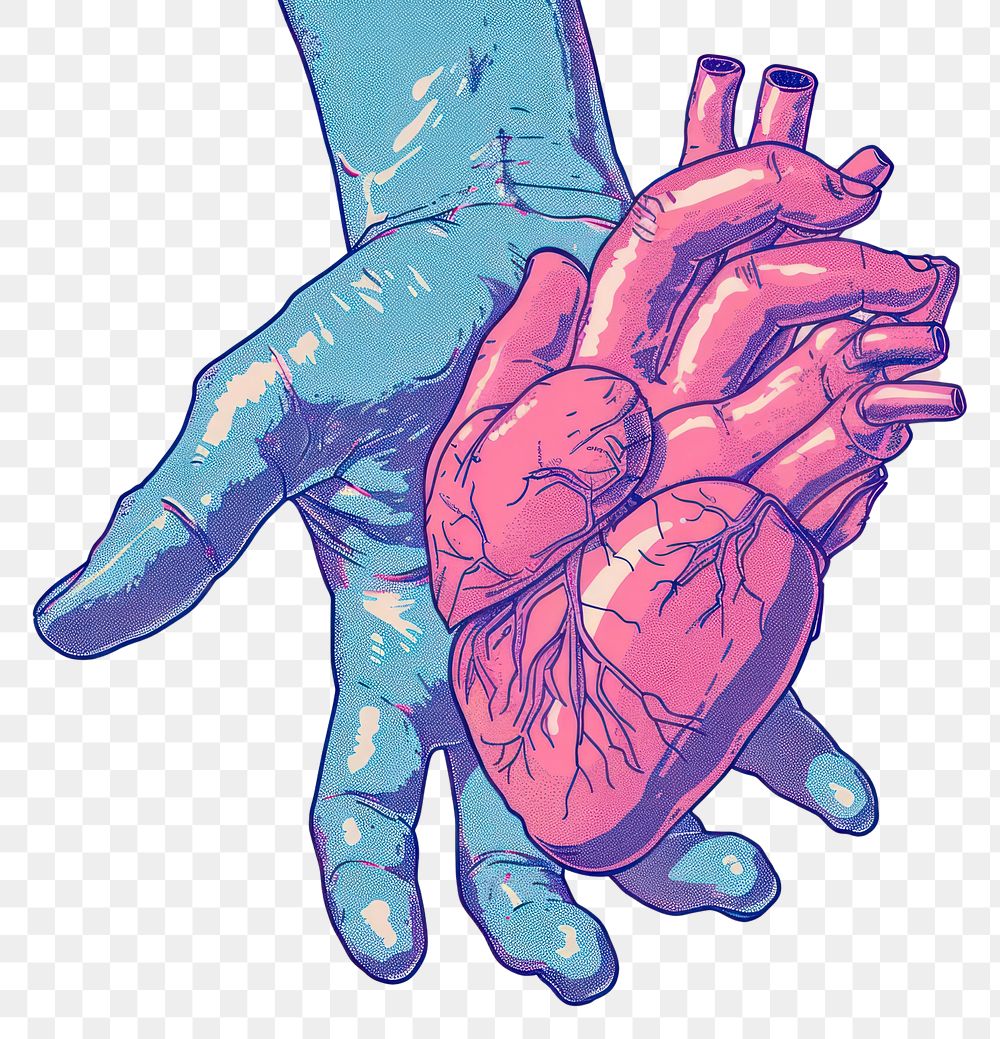 PNG Drawing hand finger sketch heart.