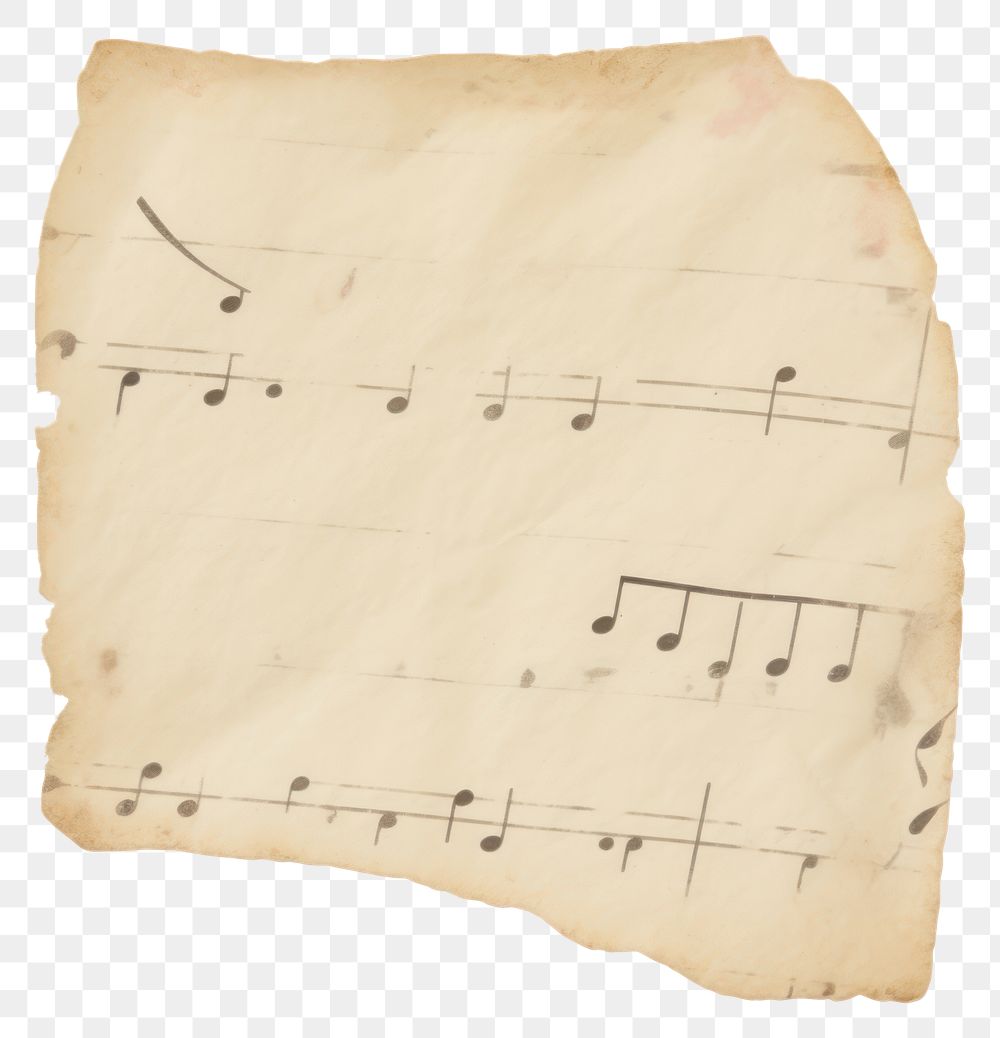 PNG Music note shape ripped paper text white background handwriting.