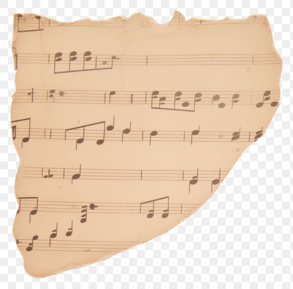 PNG Music note shape ripped paper text white background handwriting.