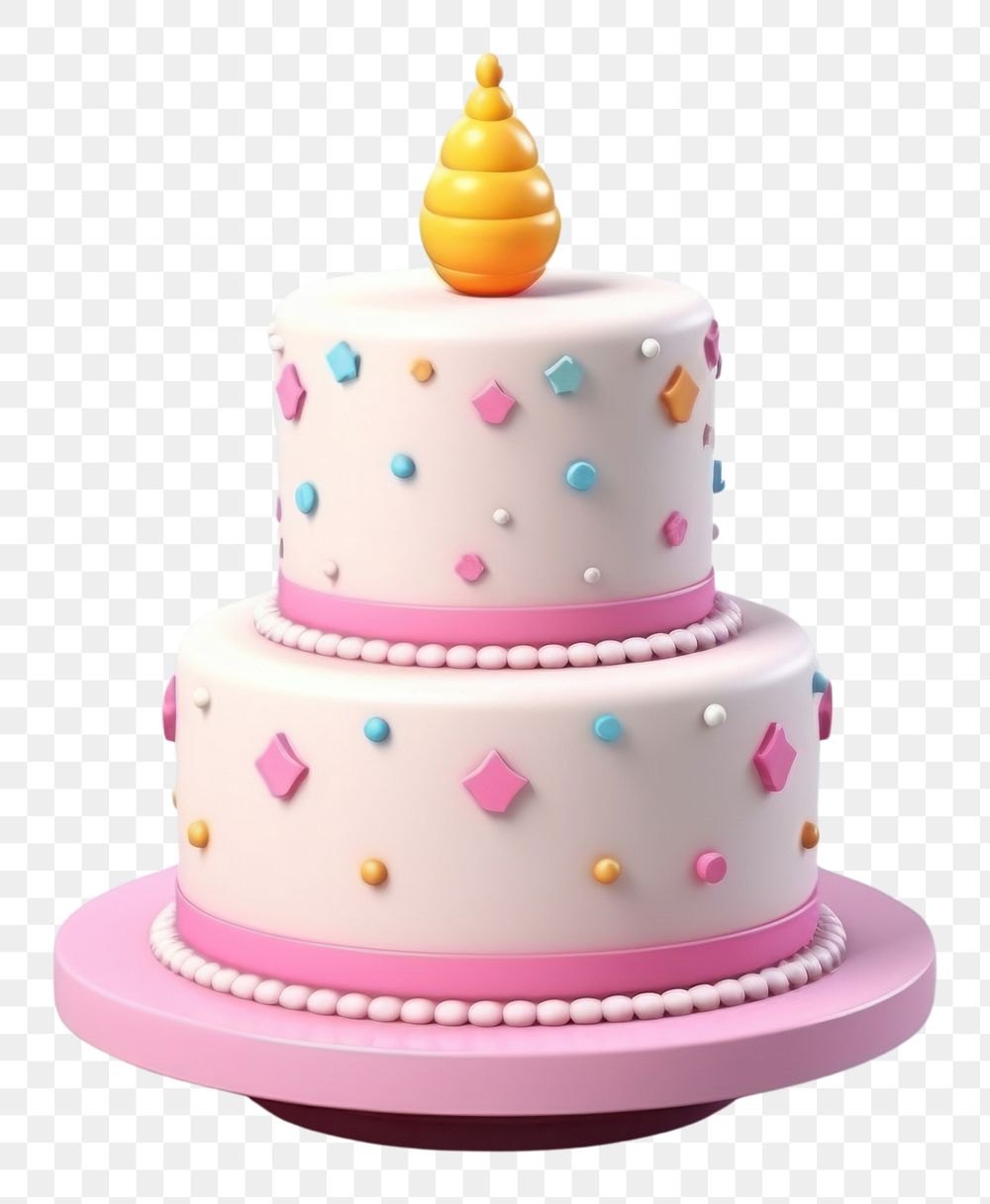 PNG 3D illustrationbirthday cake dessert food anniversary.