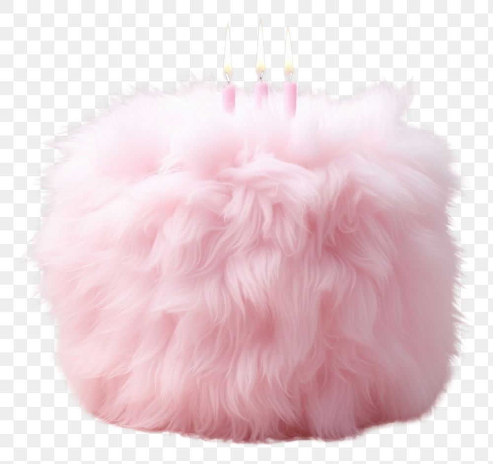 PNG 3d render birthday cake fur fluffy candle celebration softness.
