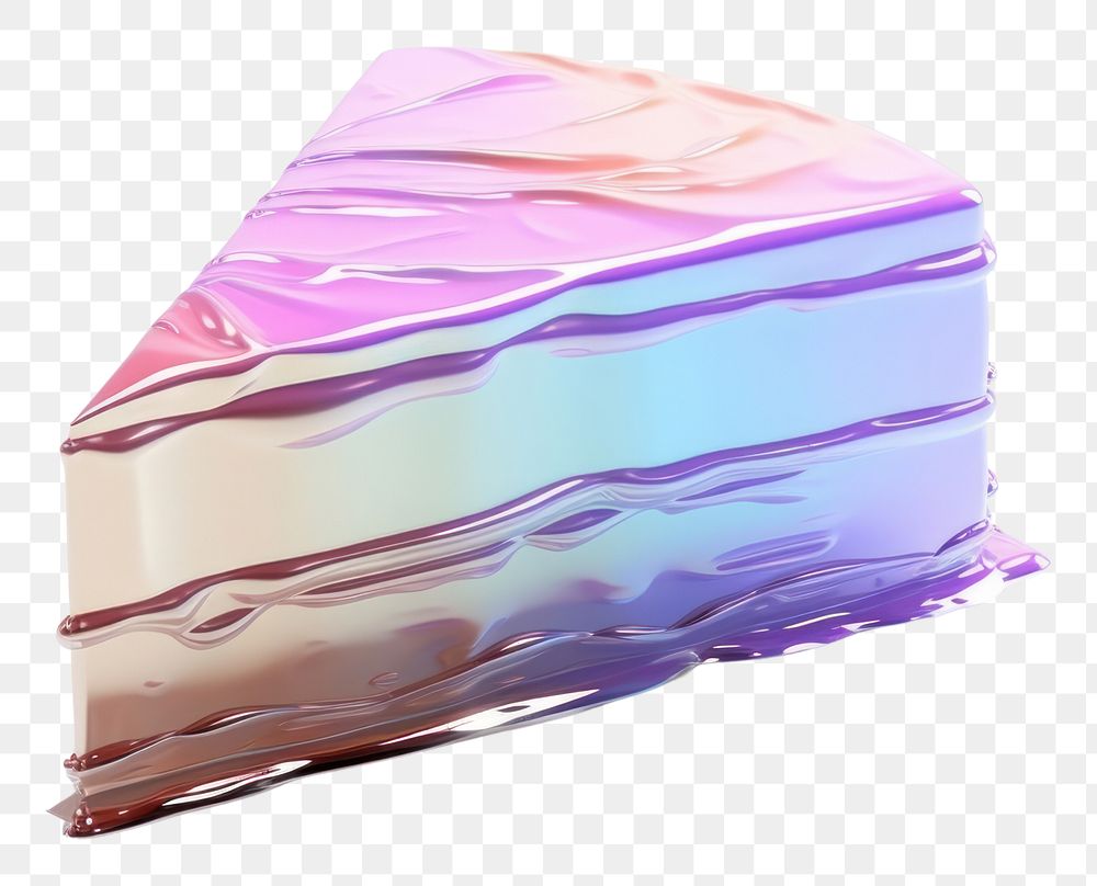 PNG 3D render cake iridescent dessert food white background.
