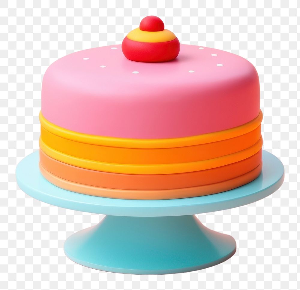 PNG Cute Plasticine clay 3d cake dessert cupcake icing.