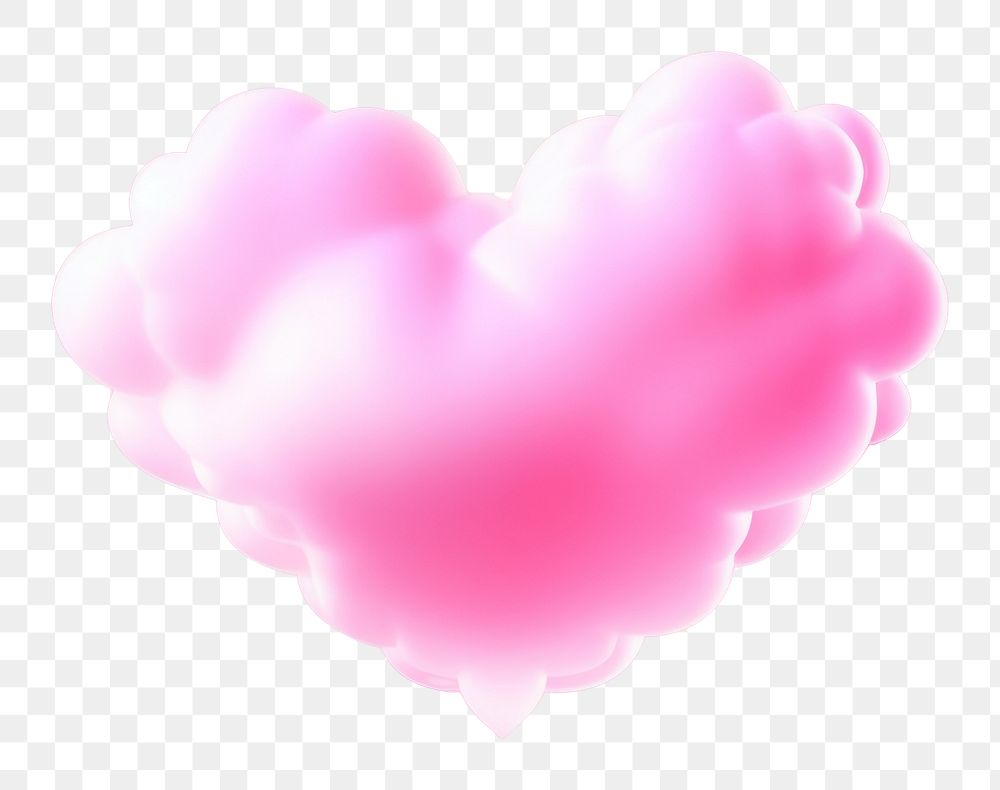 PNG  Pink cloud heart neon abstract softness glowing.