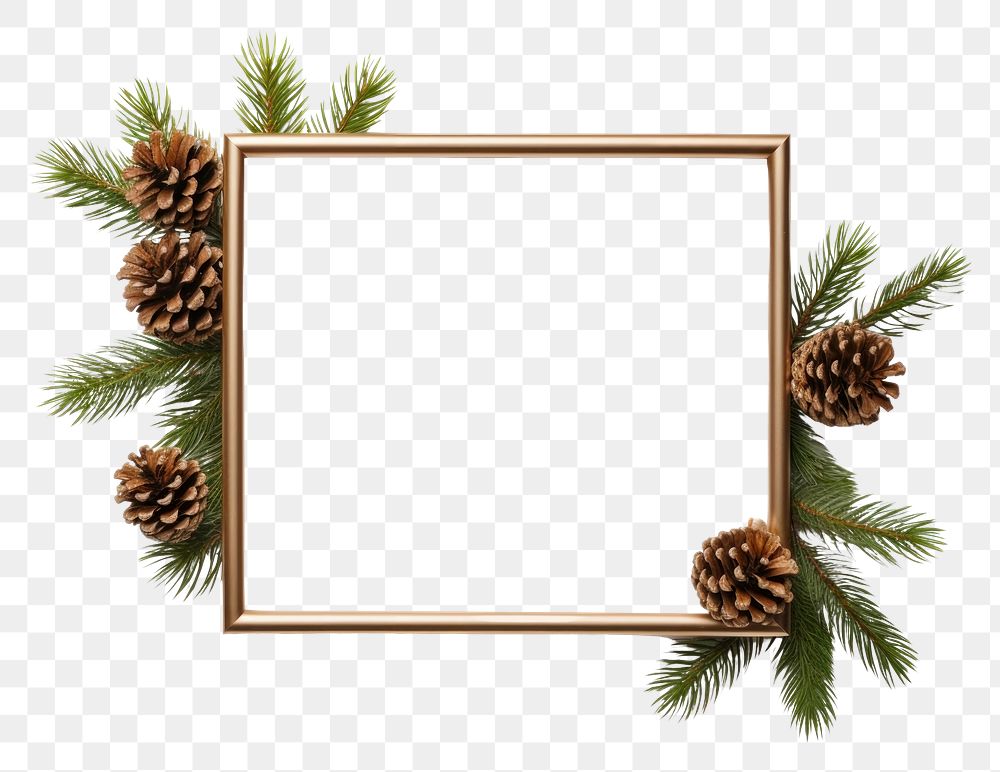 PNG  Christmas decoration on rectangle plant frame.