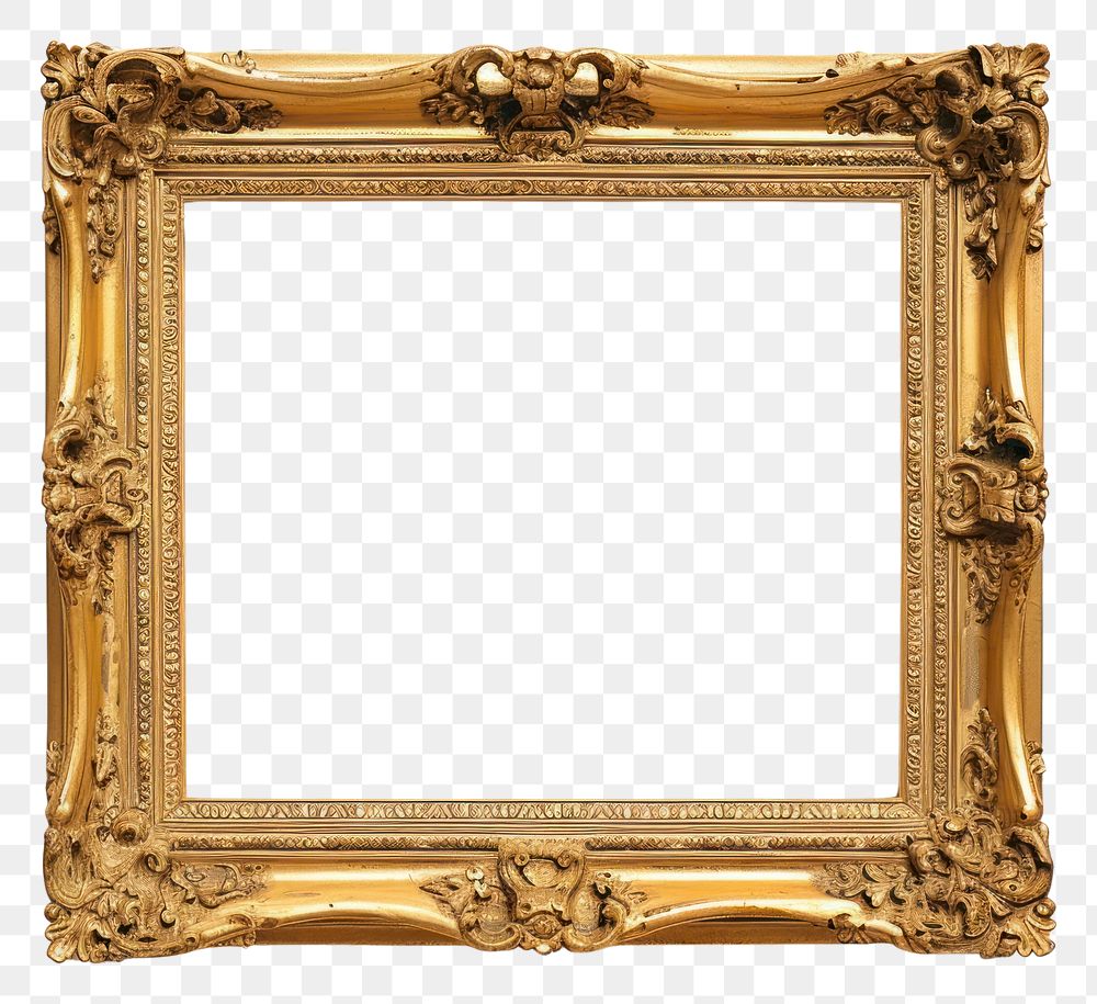 PNG  Gold rectangle frame photo