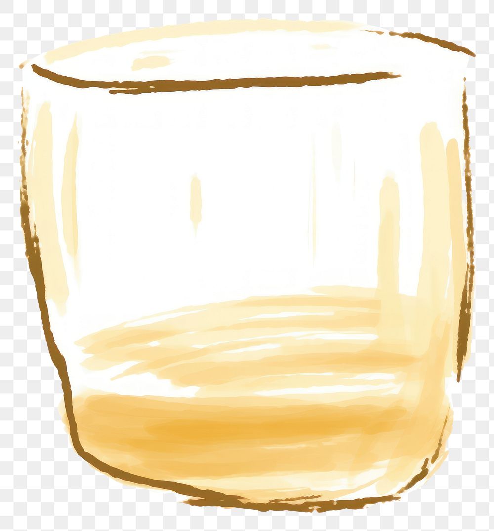 PNG Hand drawn a whiskey in kid illustration book style glass vase white background.