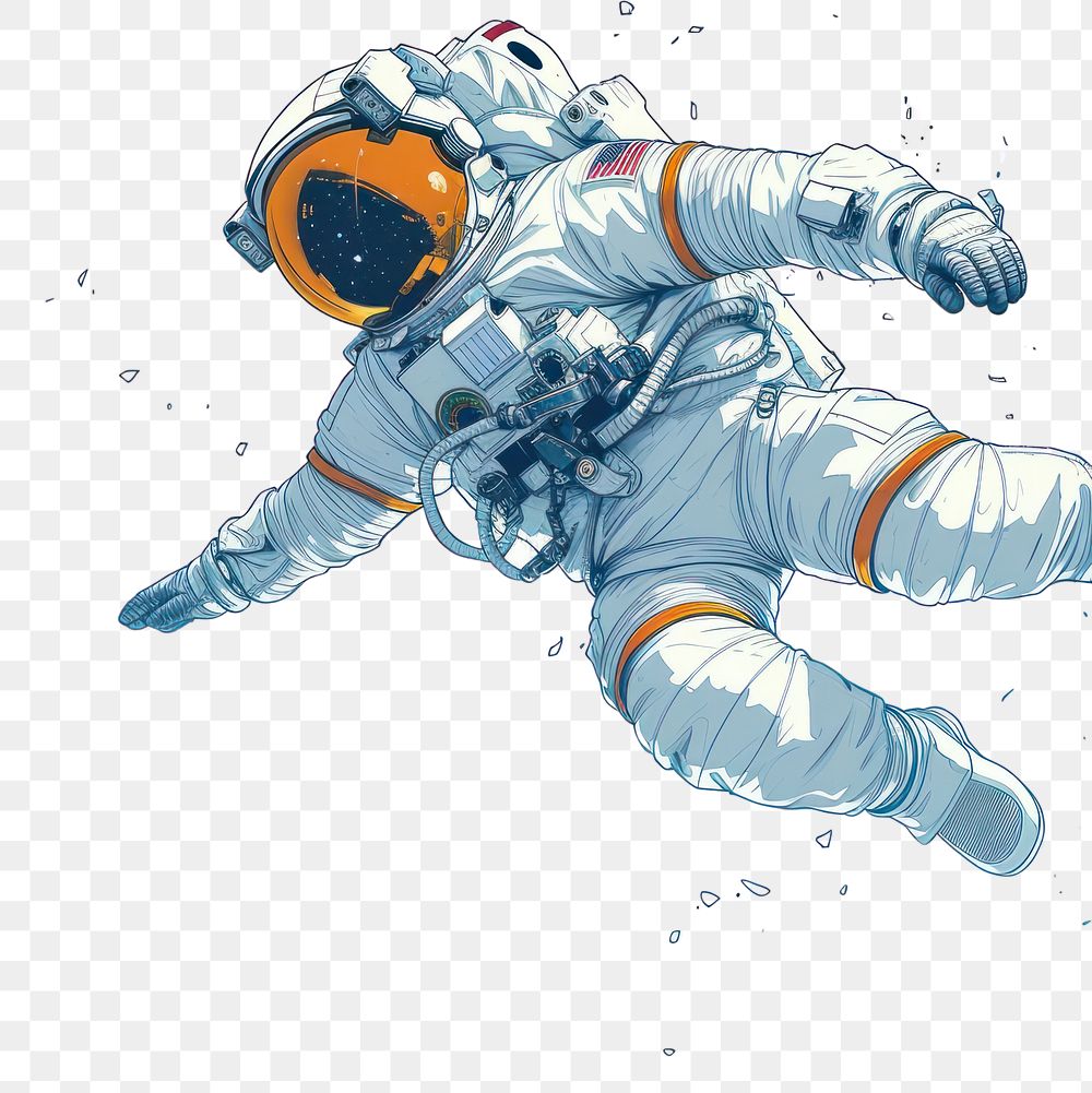PNG Astronaut line horizontal border space copy space futuristic.