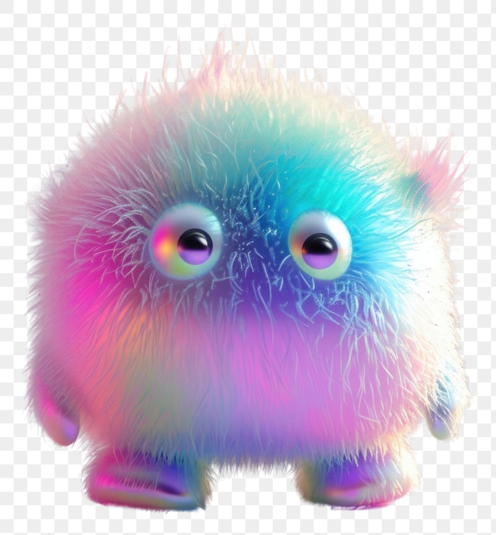 PNG Cute fluffy monster animal plush cute.