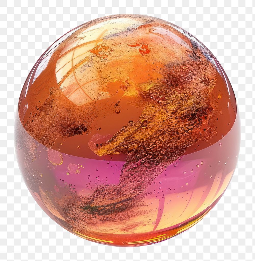 PNG Glowing Mars planet jewelry sphere glass.