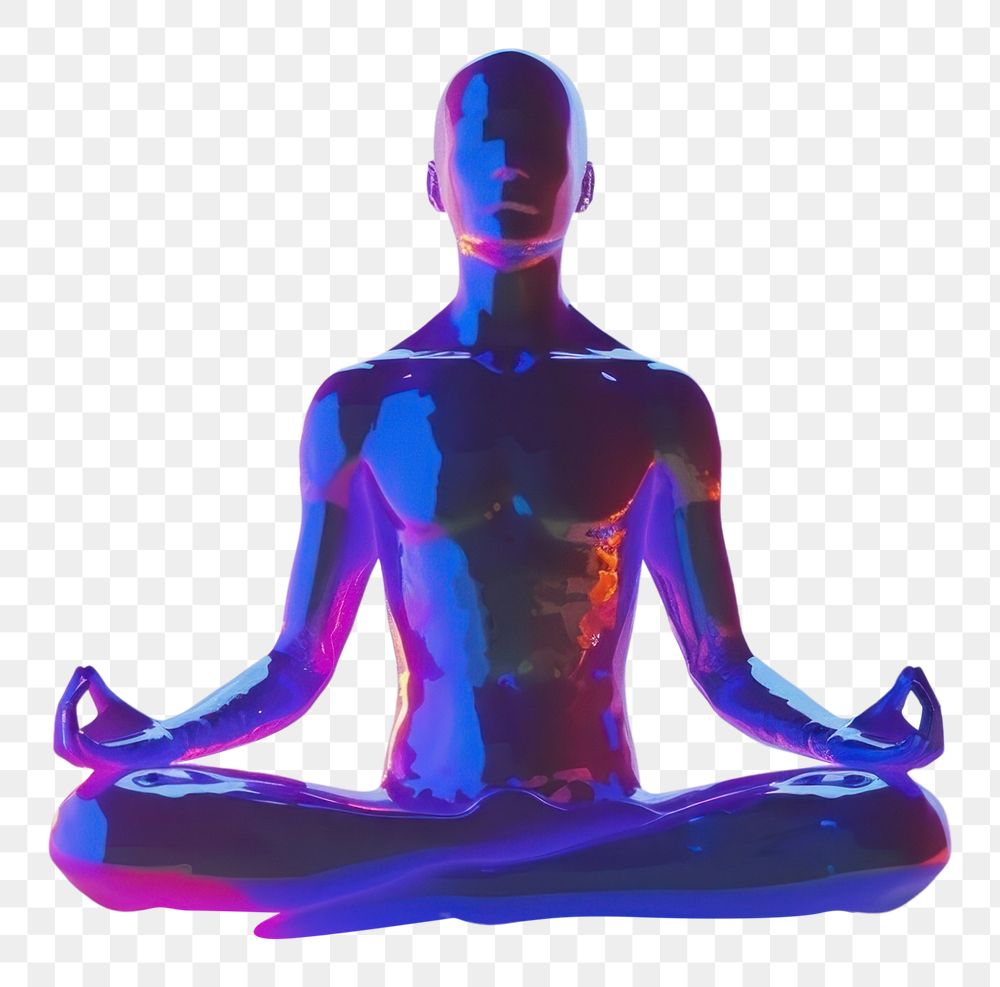 PNG Silhouette of a man in a meditation pose sports yoga spirituality.
