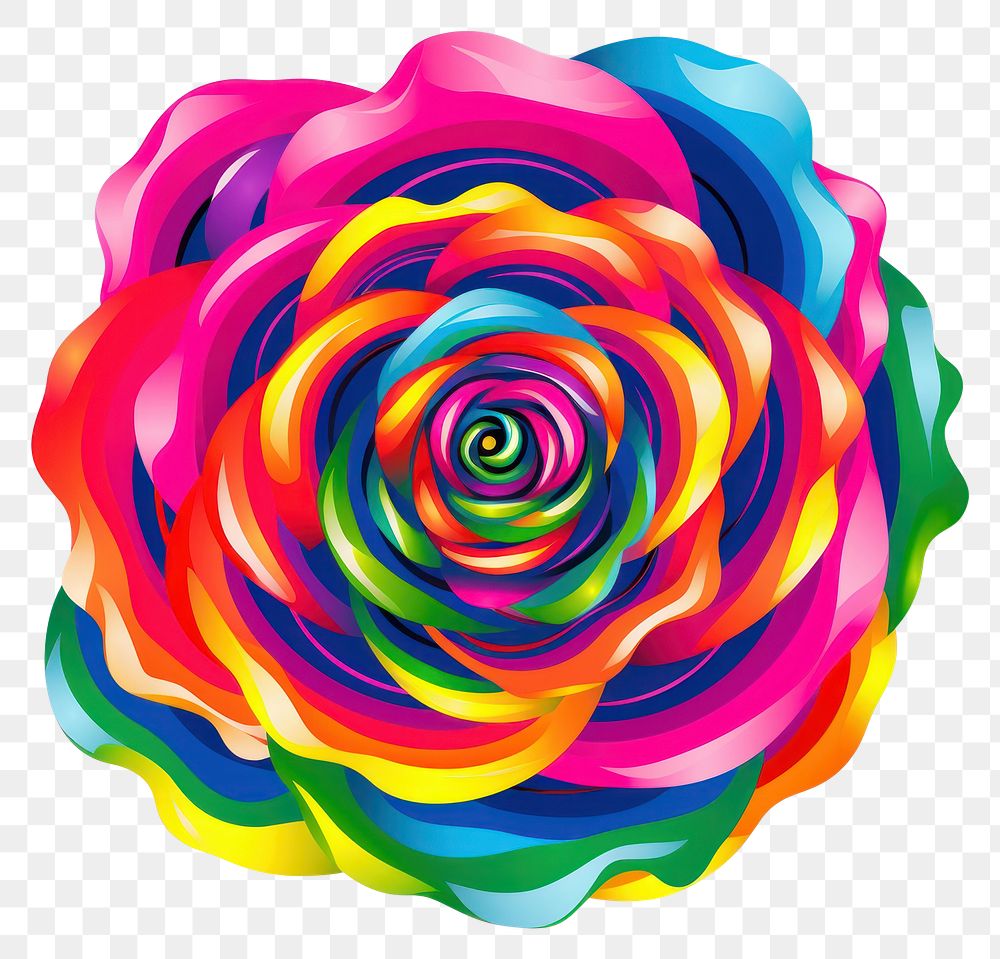PNG Abstract Graphic Element of rose minimalistic symmetric psychedelic style art graphics spiral.