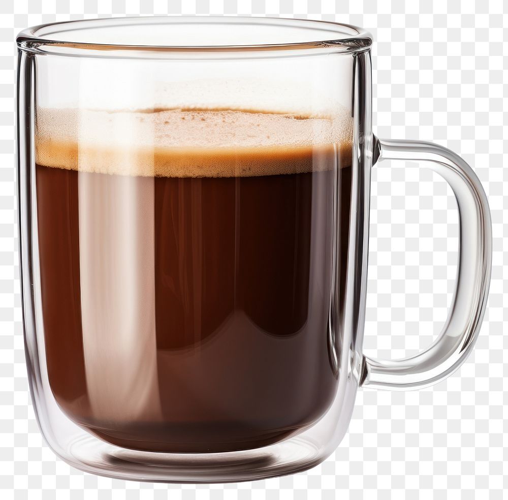 PNG Americano coffee transparent cup drink mug white background.