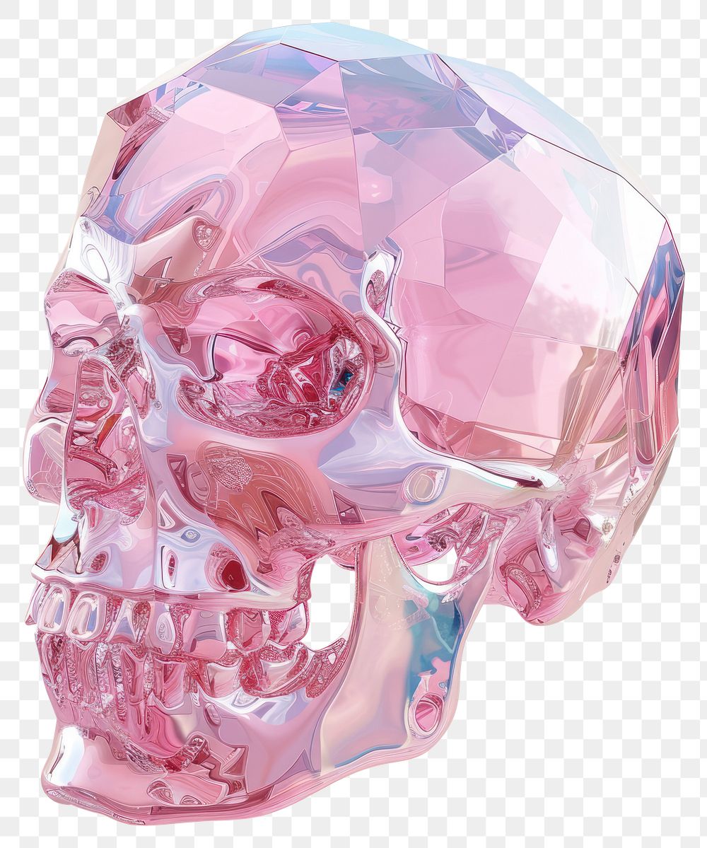 PNG Human skull gemstone crystal white background.