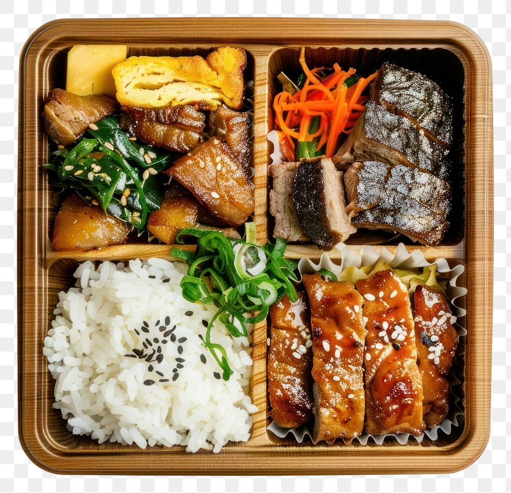 PNG Cute japanese bento box lunch meal food.