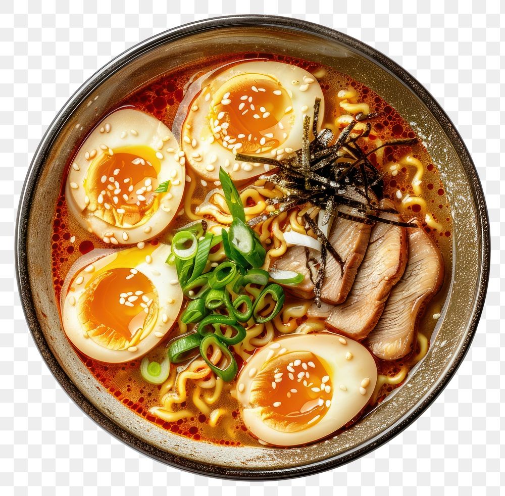 PNG Japanese miso ramen soup meal food.