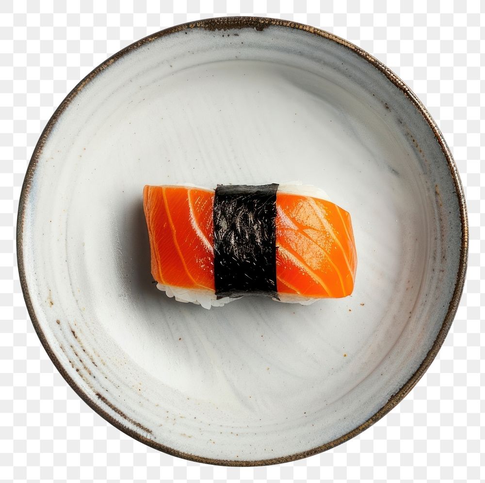 PNG Shushi on plate seafood salmon sushi.