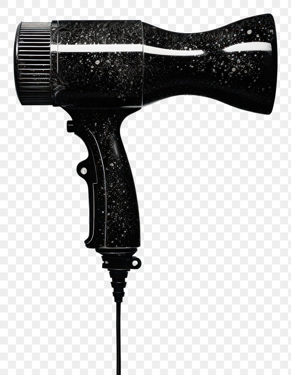 PNG Silkscreen of a hairdryer black technology appliance.