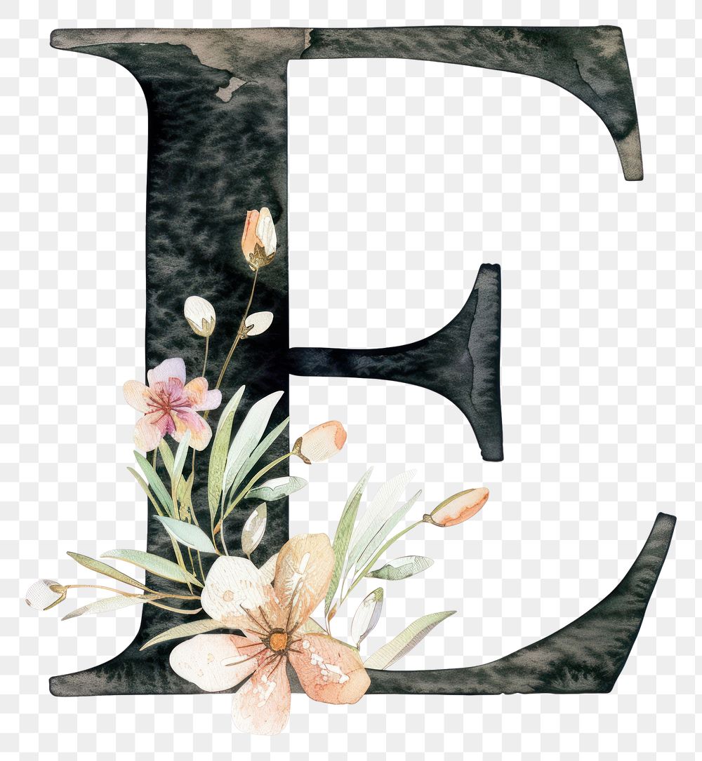 PNG Flower letter plant font.