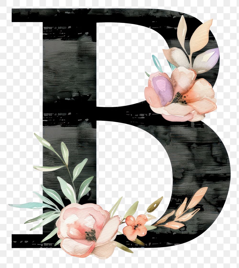 PNG Flower number font text.