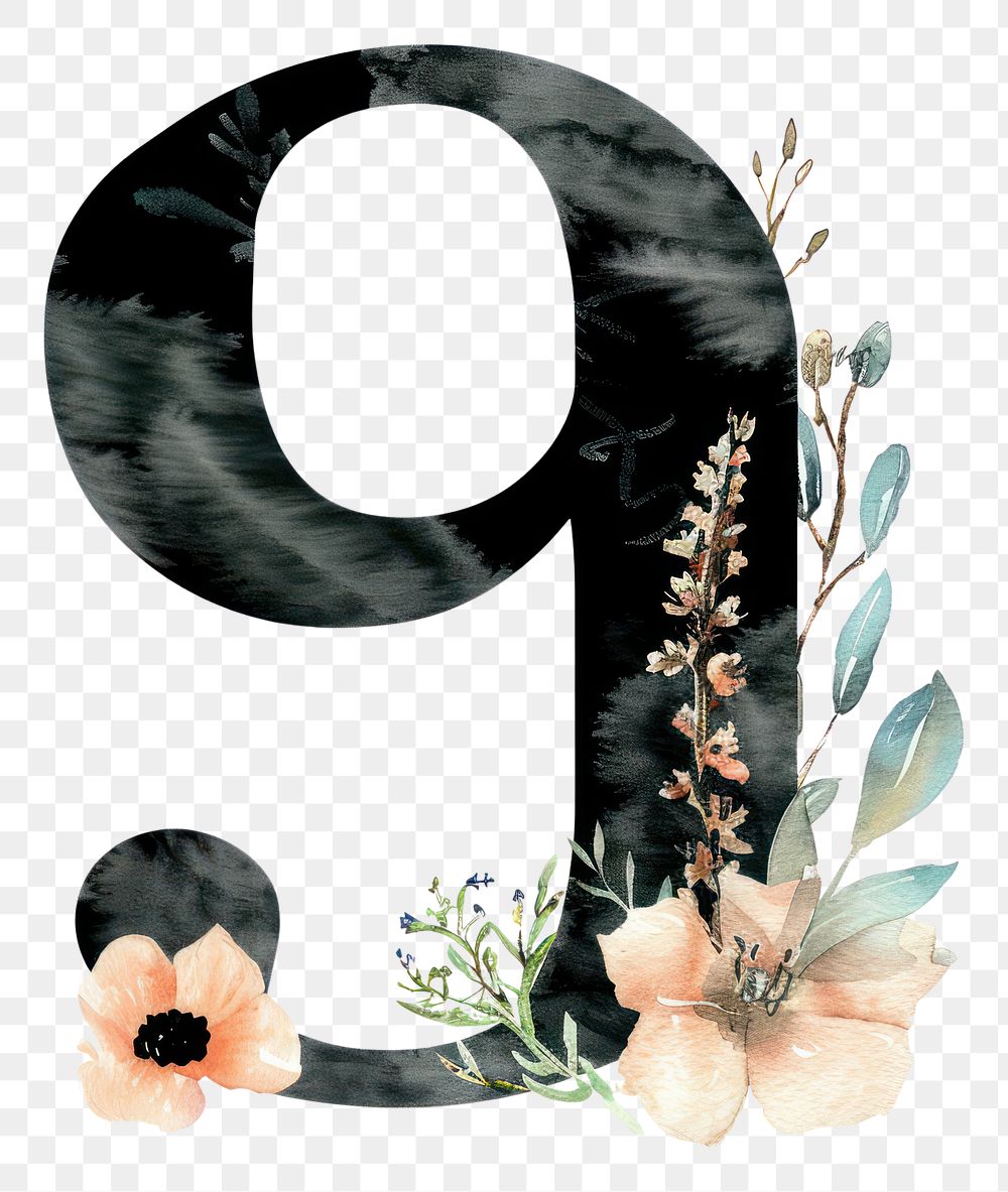 PNG Number flower font text.