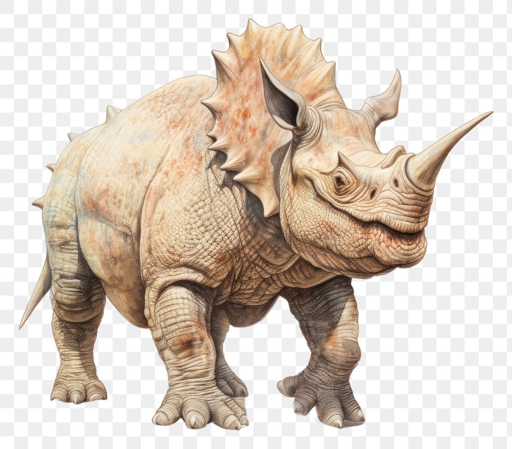PNG Triceratop dinosour full body dinosaur wildlife animal.