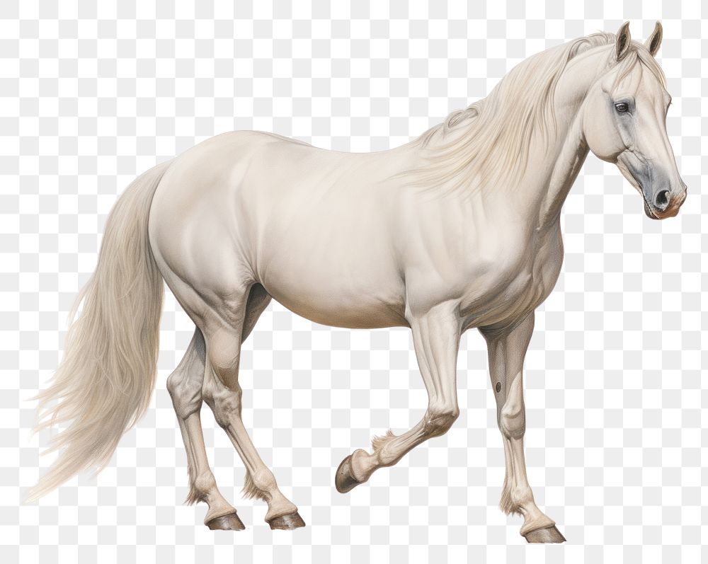 PNG White horse full body stallion animal mammal.
