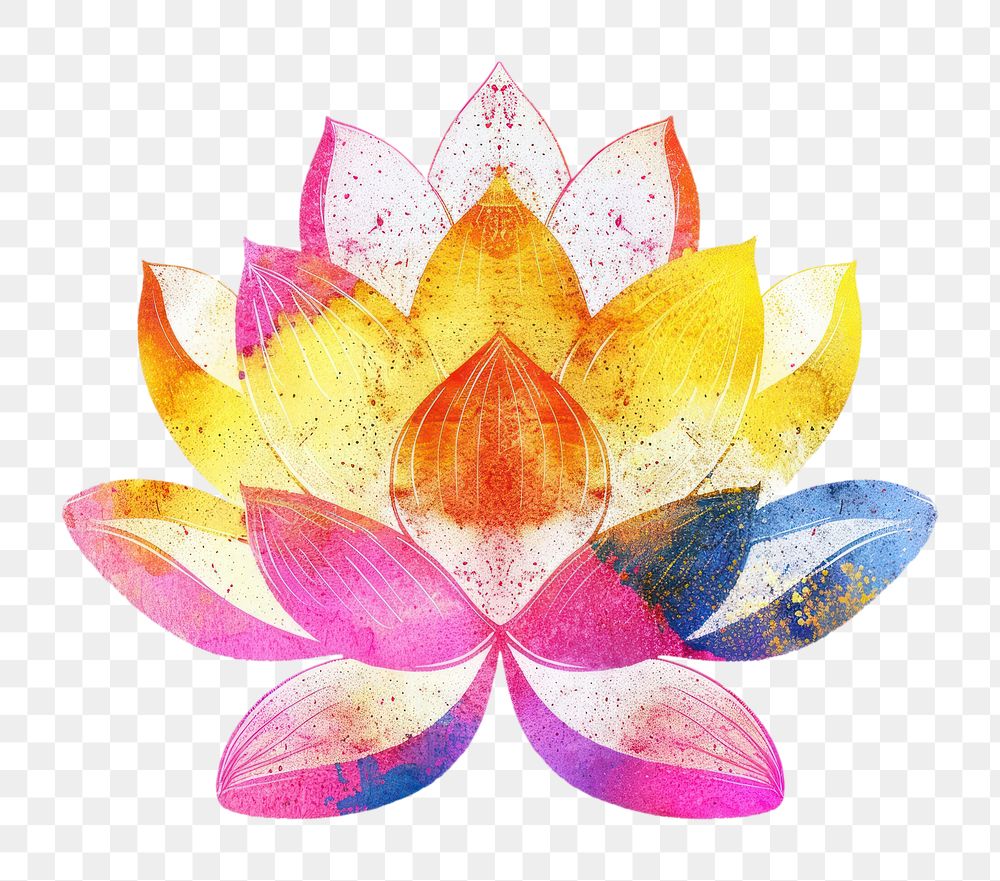 PNG Lotus Risograph style pattern flower petal.